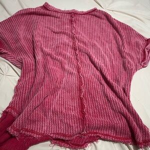 Pink Waffle Knit Top